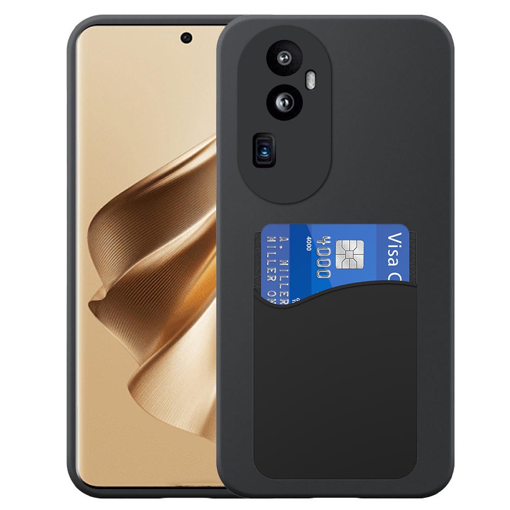 Oppo Reno10 Pro Plus telefoonhoesje siliconen zwart_met siliconen pasjeshouder