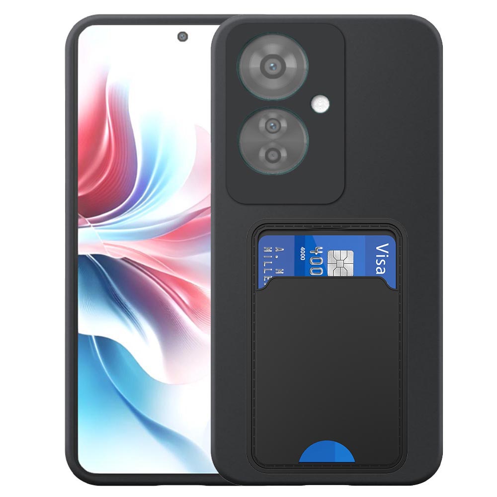 Oppo Reno11 F telefoonhoesje siliconen zwart_met TPU pasjeshouder