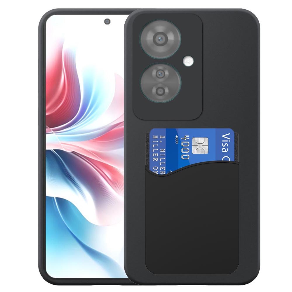 Oppo Reno11 F telefoonhoesje siliconen zwart_met siliconen pasjeshouder