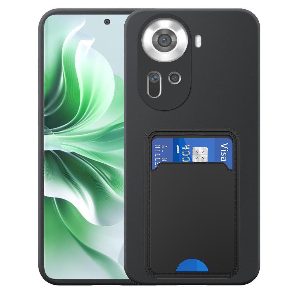 Oppo Reno11 telefoonhoesje siliconen zwart_met TPU pasjeshouder