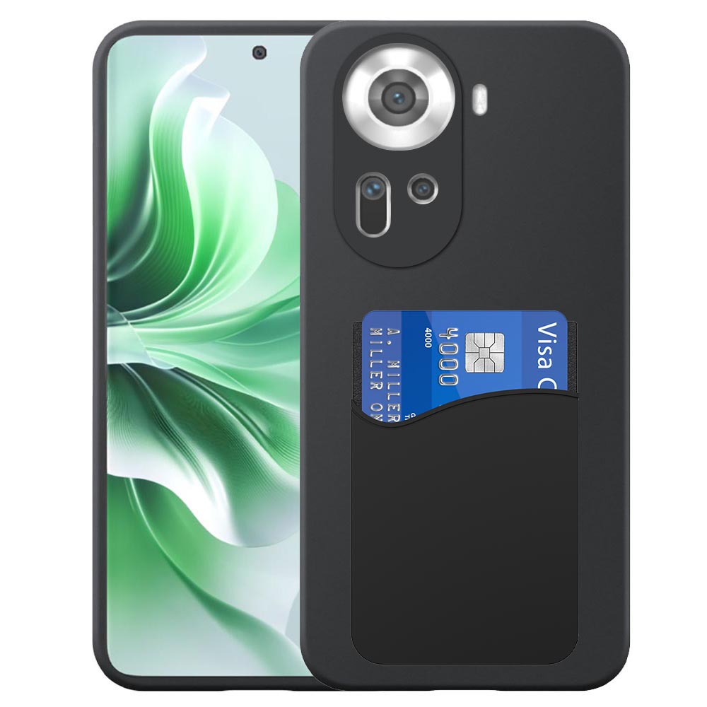 Oppo Reno11 telefoonhoesje siliconen zwart_met siliconen pasjeshouder