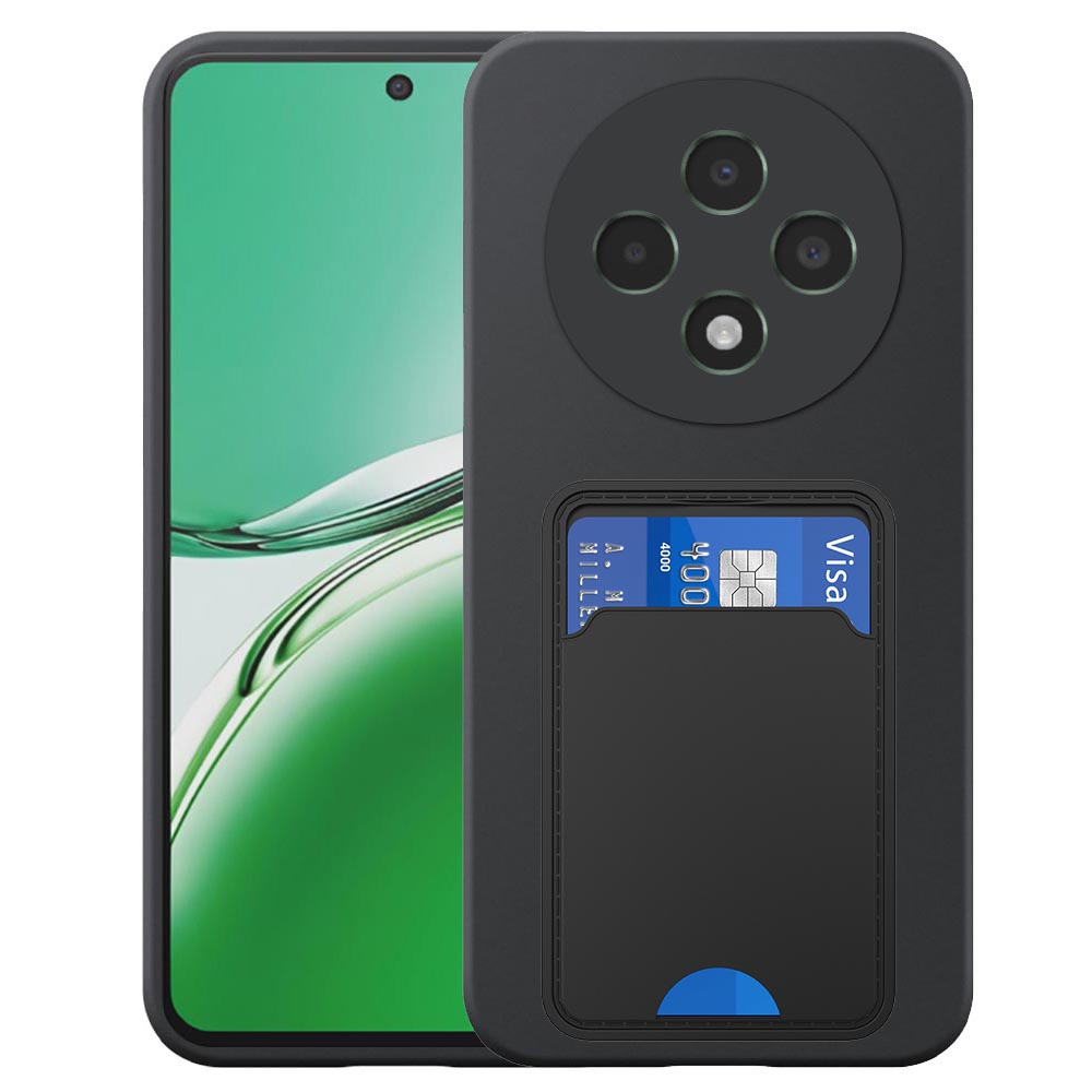 Oppo Reno12 F telefoonhoesje siliconen zwart_met TPU pasjeshouder