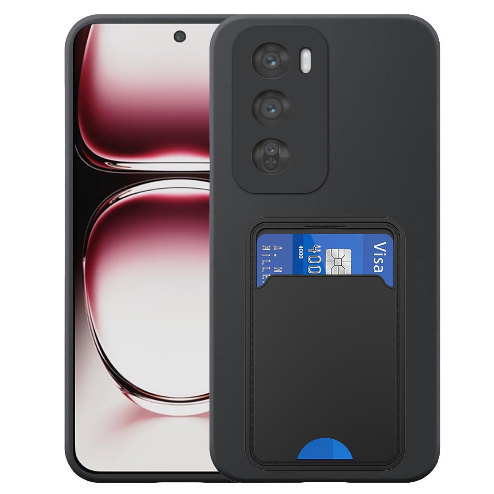 Oppo Reno12 Pro telefoonhoesje siliconen zwart_met TPU pasjeshouder