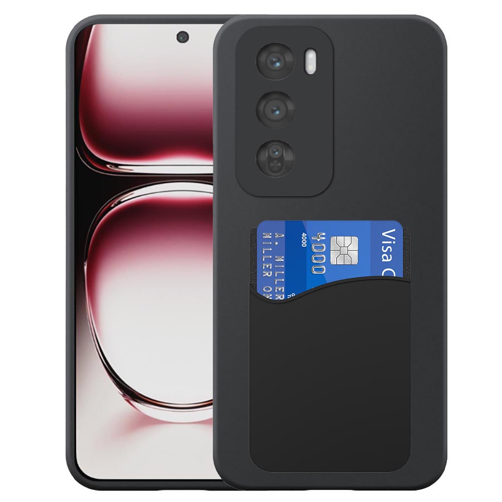 Oppo Reno12 Pro telefoonhoesje siliconen zwart_met siliconen pasjeshouder