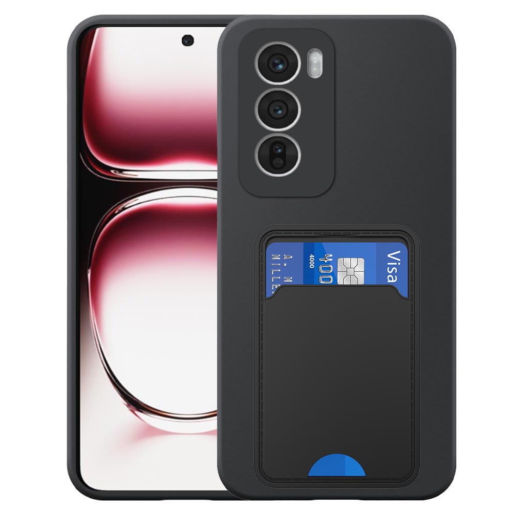 Oppo Reno12 telefoonhoesje siliconen zwart_met TPU pasjeshouder