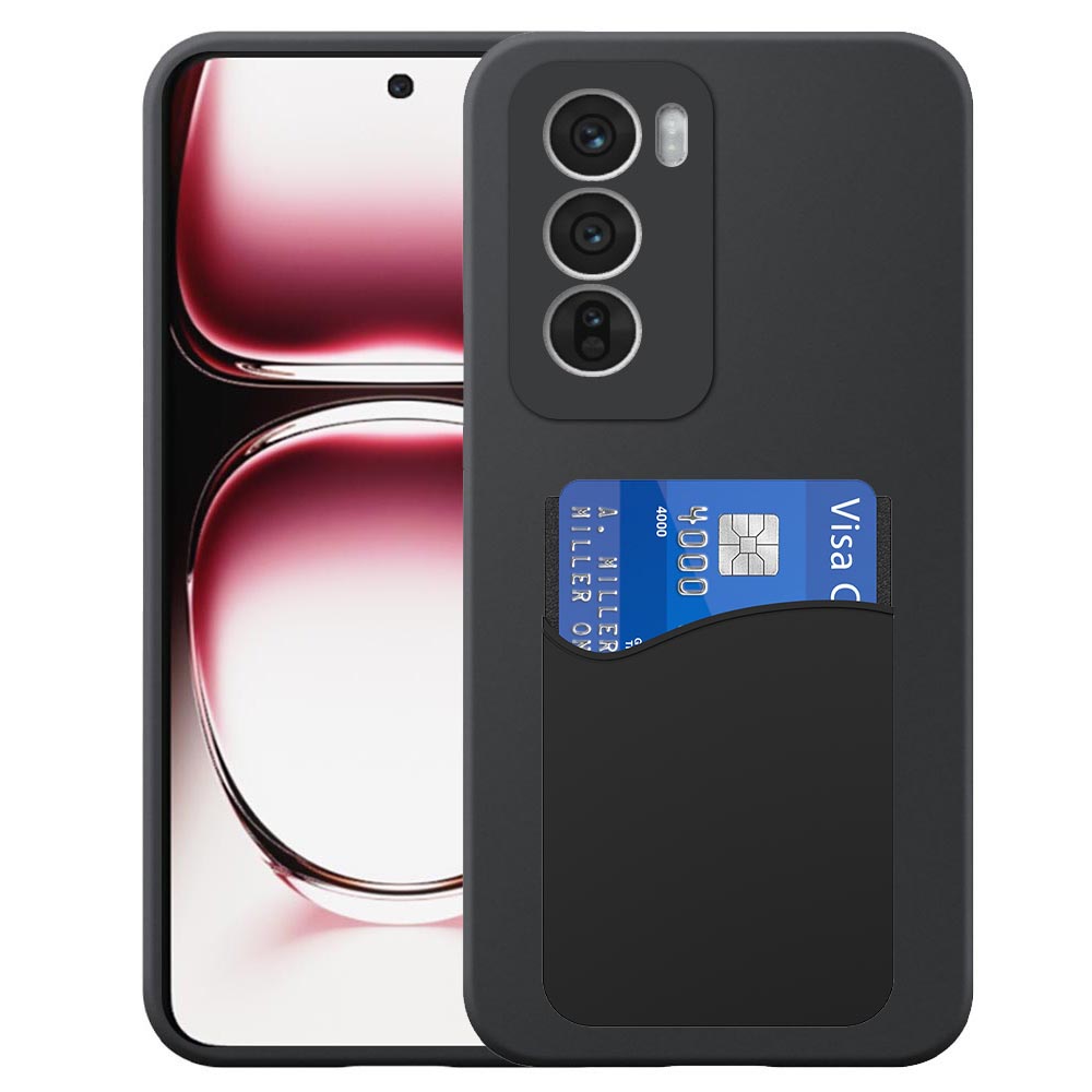 Oppo Reno12 telefoonhoesje siliconen zwart_met siliconen pasjeshouder