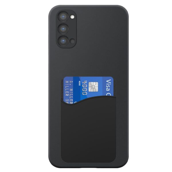 Oppo Reno4 5G telefoonhoesje siliconen zwart (2)_met siliconen pasjeshouder (2)