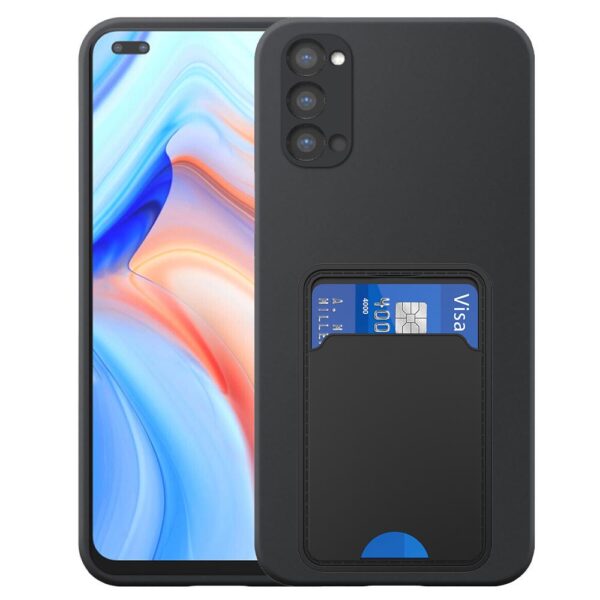 Oppo Reno4 5G telefoonhoesje siliconen zwart_met TPU pasjeshouder