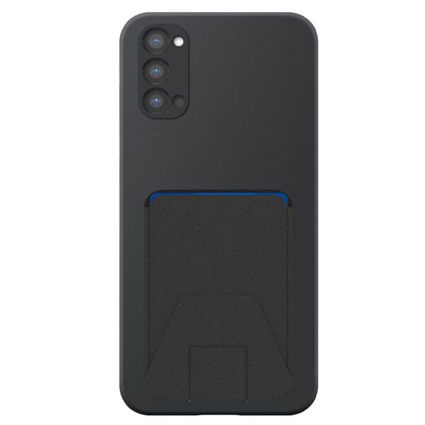 Oppo Reno4 Pro 5G telefoonhoesje siliconen zwart (2)_met verstelbare leren pasjeshouder (2)