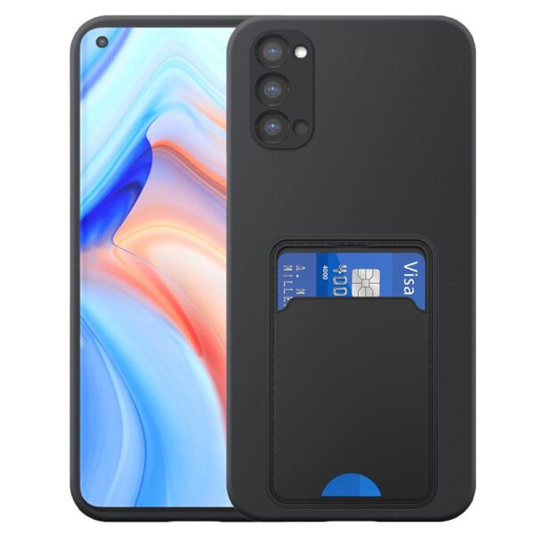 Oppo Reno4 Pro 5G telefoonhoesje siliconen zwart_met TPU pasjeshouder