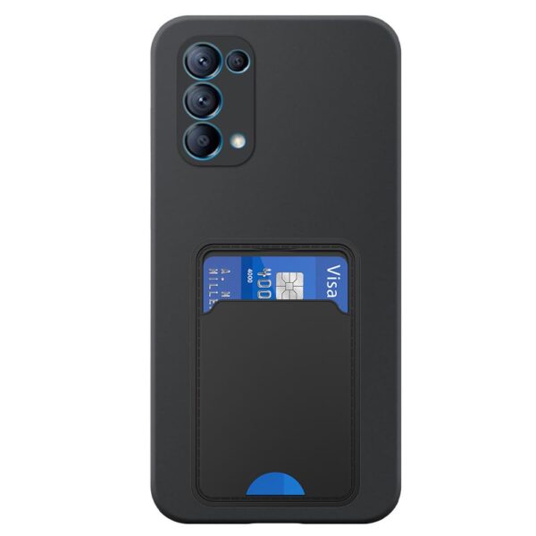 Oppo Reno5 telefoonhoesje siliconen zwart (2)_met TPU pasjeshouder (2)