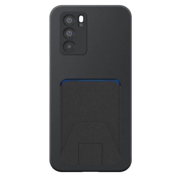 Oppo Reno6 Pro telefoonhoesje siliconen zwart (2)_met verstelbare leren pasjeshouder (2)