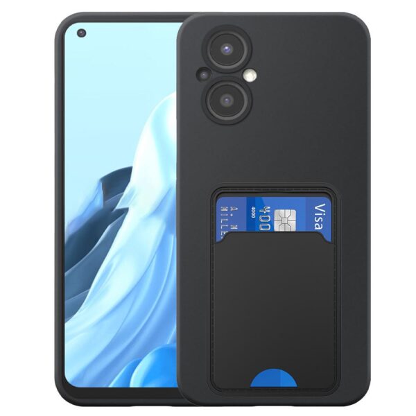 Oppo Reno7 Lite telefoonhoesje siliconen zwart_met TPU pasjeshouder