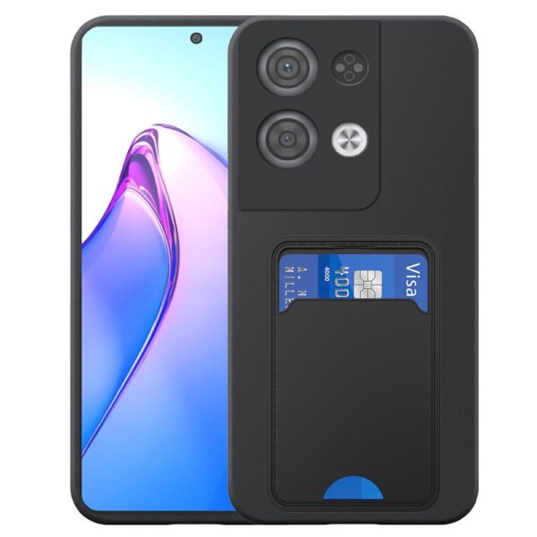 Oppo Reno8 Pro telefoonhoesje siliconen zwart_met TPU pasjeshouder