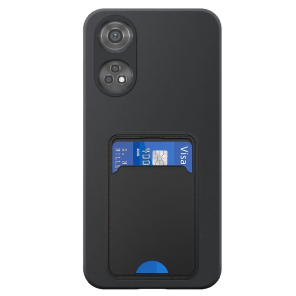 Oppo Reno8T 4G telefoonhoesje siliconen zwart (2)_met TPU pasjeshouder (2)