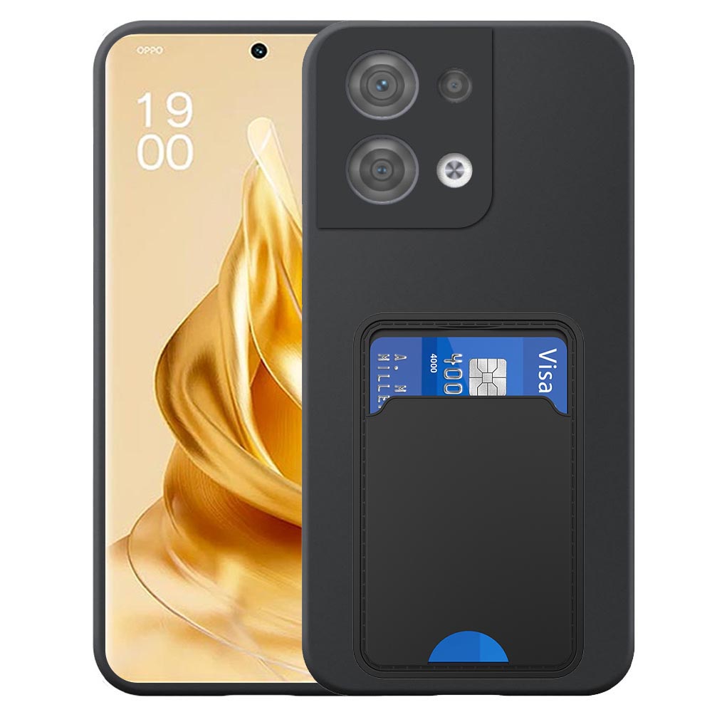 Oppo Reno9 Pro Plus telefoonhoesje siliconen zwart_met TPU pasjeshouder