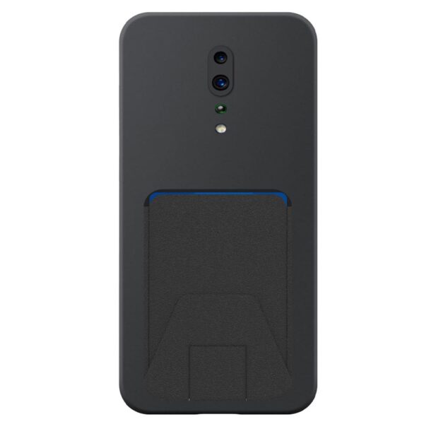 Oppo RenoZ telefoonhoesje siliconen zwart (2)_met verstelbare leren pasjeshouder (2)