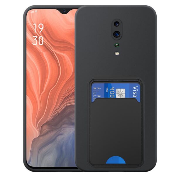 Oppo RenoZ telefoonhoesje siliconen zwart_met TPU pasjeshouder