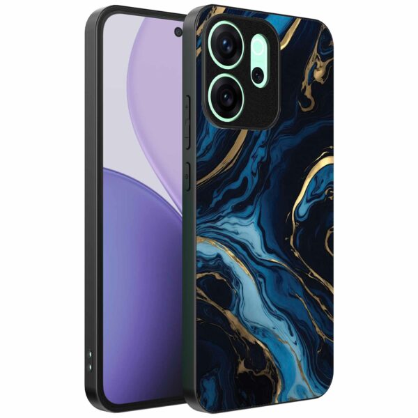 blauw goud marmer opdruk_Oppo Reno 14F telefoonhoesje (1)