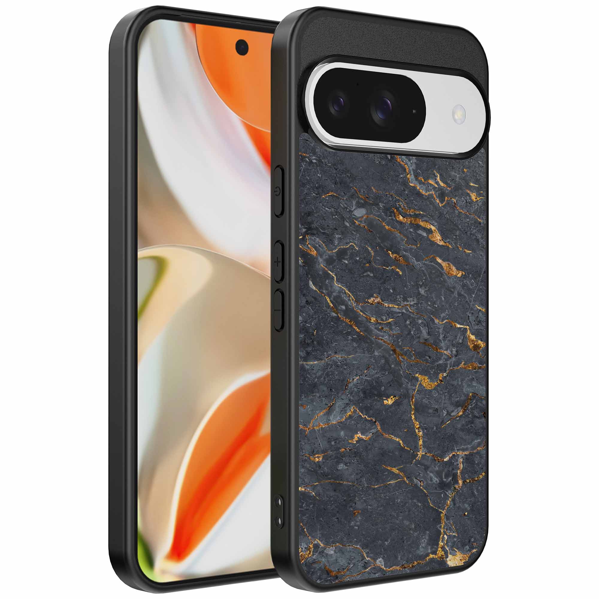 grijs goud marmer opdruk_Google Pixel 9 Pro XL telefoonhoesje (1)