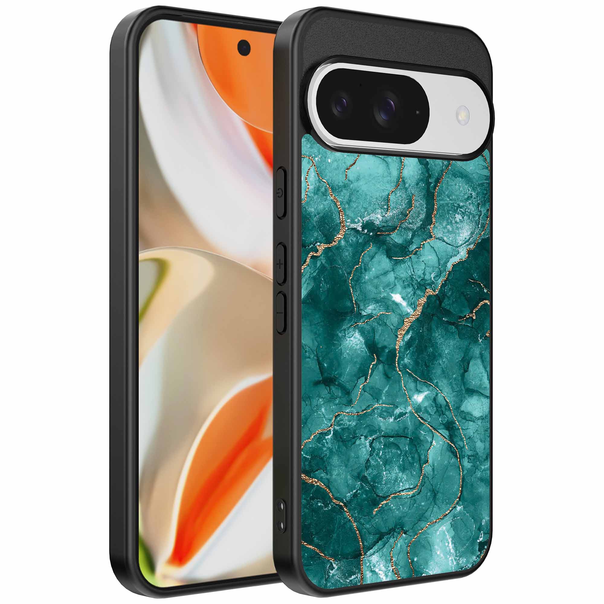 groen marmer opdruk_Google Pixel 9 Pro XL telefoonhoesje (1)