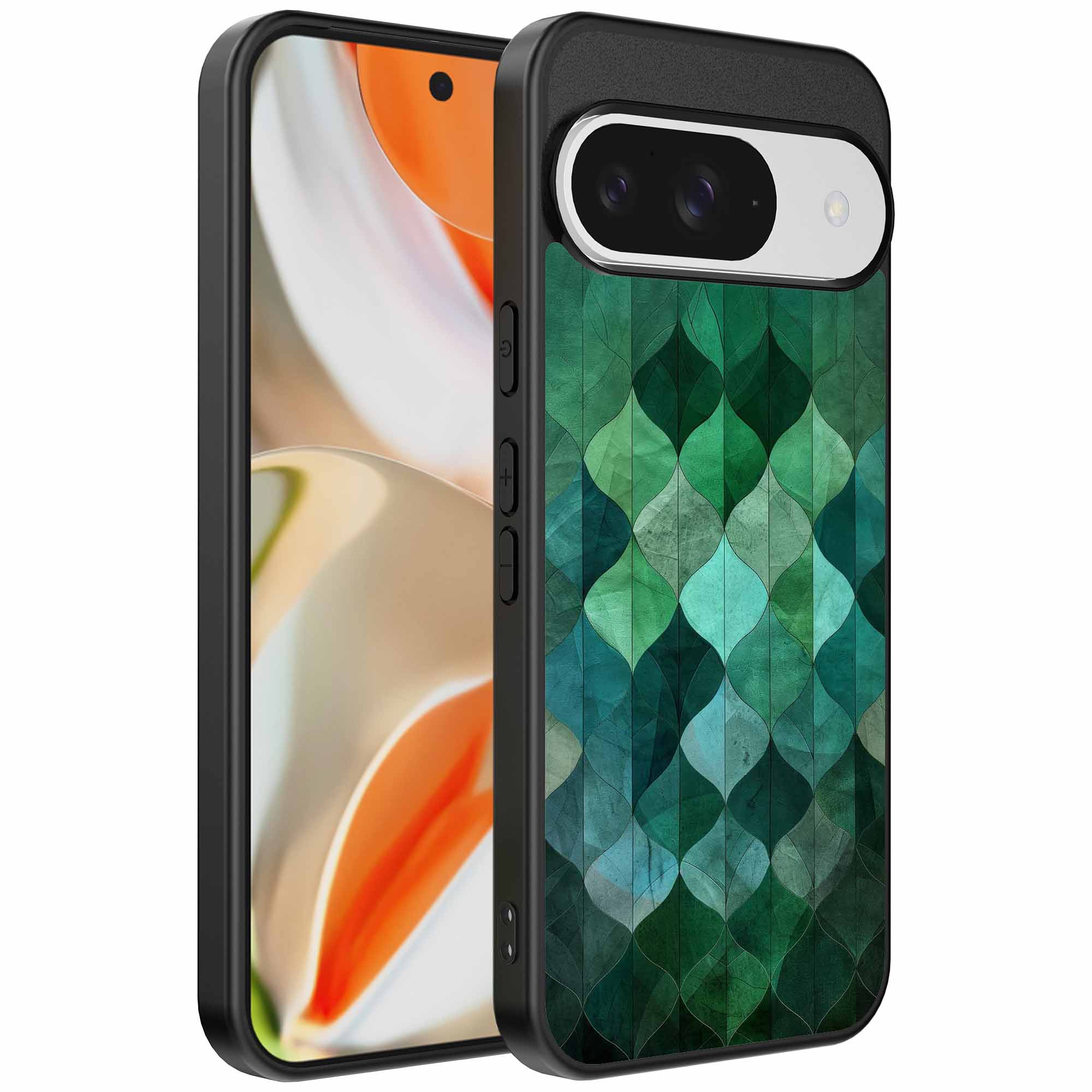 groene bladeren opdruk_Google Pixel 9 Pro XL telefoonhoesje (1)