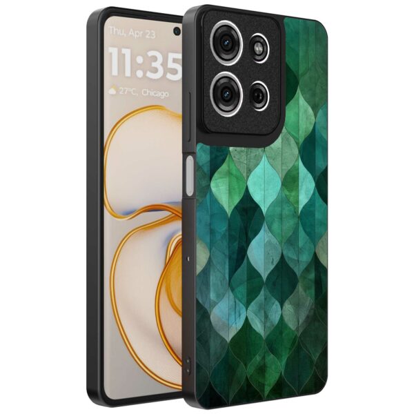 groene bladeren opdruk_Motorola Edge 50 telefoonhoesje (1)