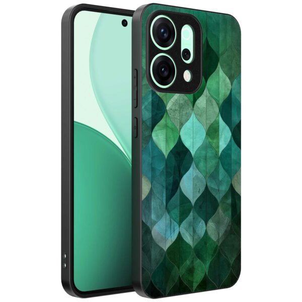 groene bladeren opdruk_Oppo Reno 14 telefoonhoesje (1)