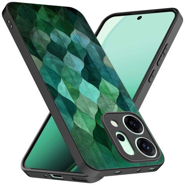 groene bladeren opdruk_Oppo Reno 14 telefoonhoesje (2)
