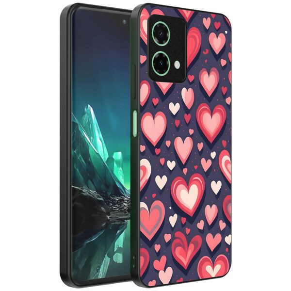 grote roze en rode hartjes opdruk_Motorola Edge 40 Neo telefoonhoesje (1)