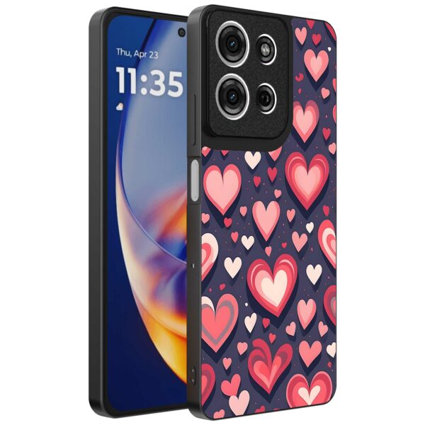 grote roze en rode hartjes opdruk_Motorola Edge 50 Neo telefoonhoesje (1)
