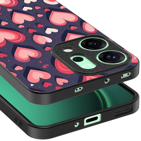 grote roze en rode hartjes opdruk_Oppo Reno 14 telefoonhoesje (3)