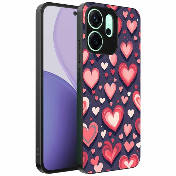 grote roze en rode hartjes opdruk_Oppo Reno 14F telefoonhoesje (1)