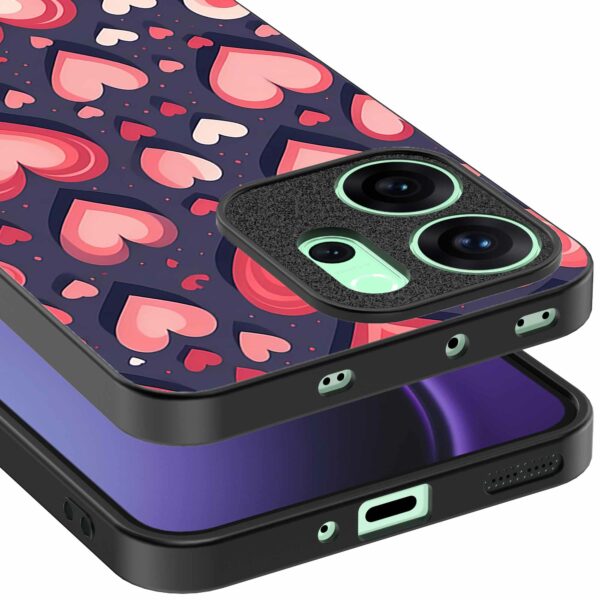 grote roze en rode hartjes opdruk_Oppo Reno 14F telefoonhoesje (3)