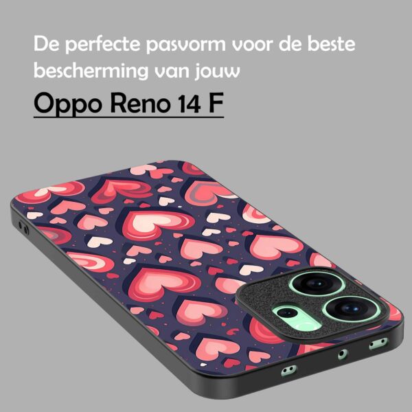 grote roze en rode hartjes opdruk_Oppo Reno 14F telefoonhoesje (4)