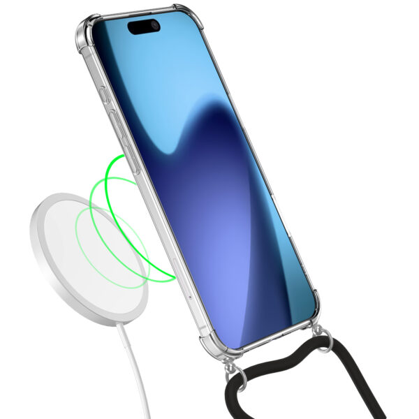 iPhone 17 Air Telefoonhoesje met telefoonkoord en stootrand transparant (2)