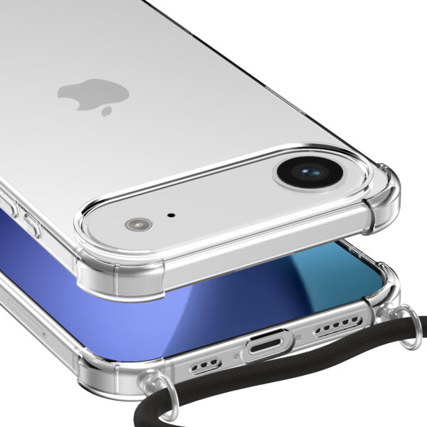 iPhone 17 Air Telefoonhoesje met telefoonkoord en stootrand transparant (4)
