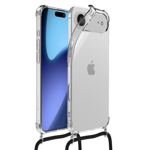 iPhone 17 Air Telefoonhoesje met telefoonkoord en stootrand transparant