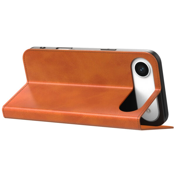 iPhone 17 Air leren telefoonhoesje bookcase met pasjeshouder en magnetische sluiting bruin (3)