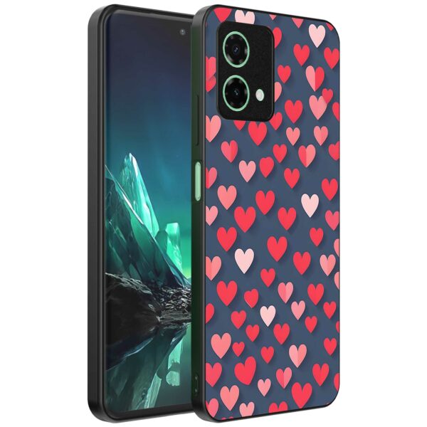kleine roze en rode hartjes opdruk_Motorola Edge 40 Neo telefoonhoesje (1)