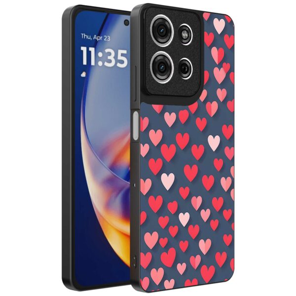 kleine roze en rode hartjes opdruk_Motorola Edge 50 Neo telefoonhoesje (1)