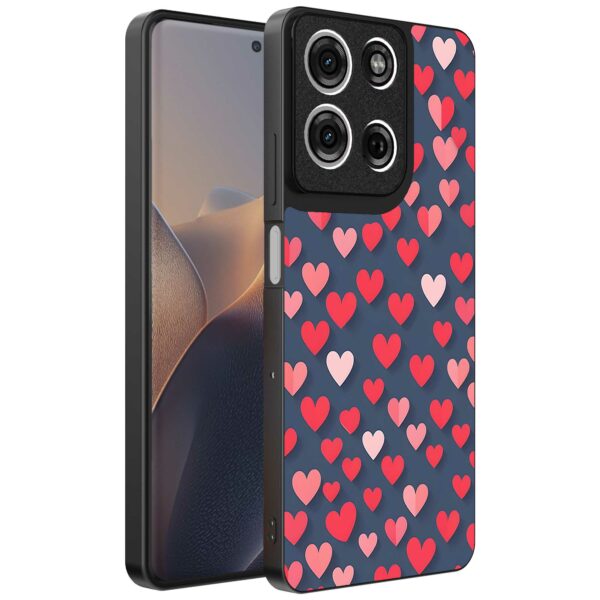 kleine roze en rode hartjes opdruk_Motorola Edge 60 Pro telefoonhoesje (1)