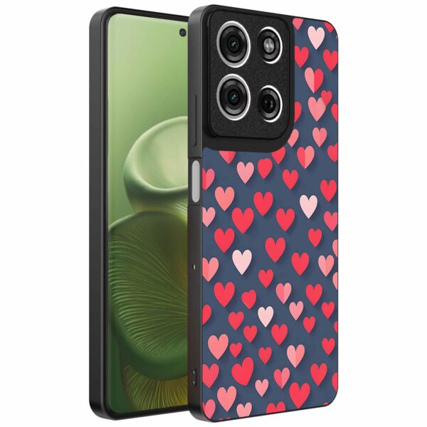 kleine roze en rode hartjes opdruk_Motorola Edge 60 telefoonhoesje (1)