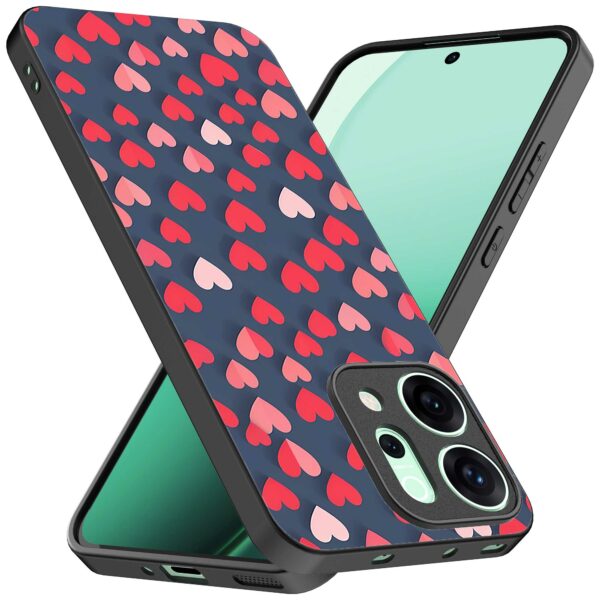 kleine roze en rode hartjes opdruk_Oppo Reno 14 telefoonhoesje (2)