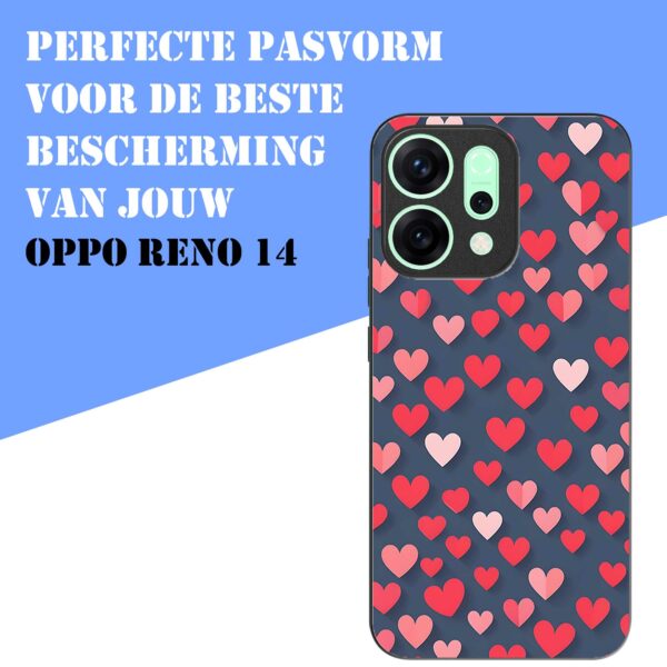 kleine roze en rode hartjes opdruk_Oppo Reno 14 telefoonhoesje (4)
