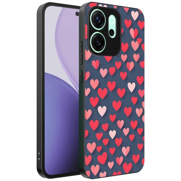 kleine roze en rode hartjes opdruk_Oppo Reno 14F telefoonhoesje (1)