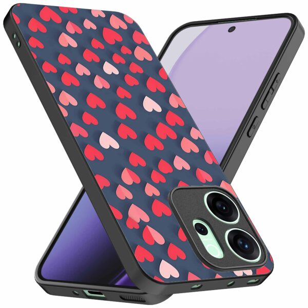 kleine roze en rode hartjes opdruk_Oppo Reno 14F telefoonhoesje (2)