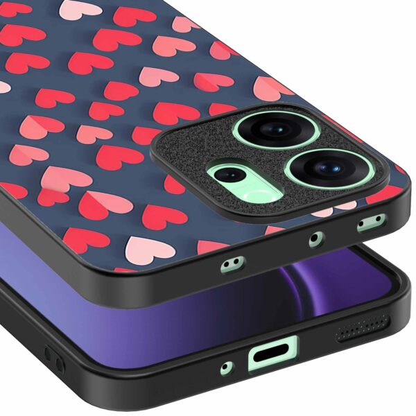 kleine roze en rode hartjes opdruk_Oppo Reno 14F telefoonhoesje (3)