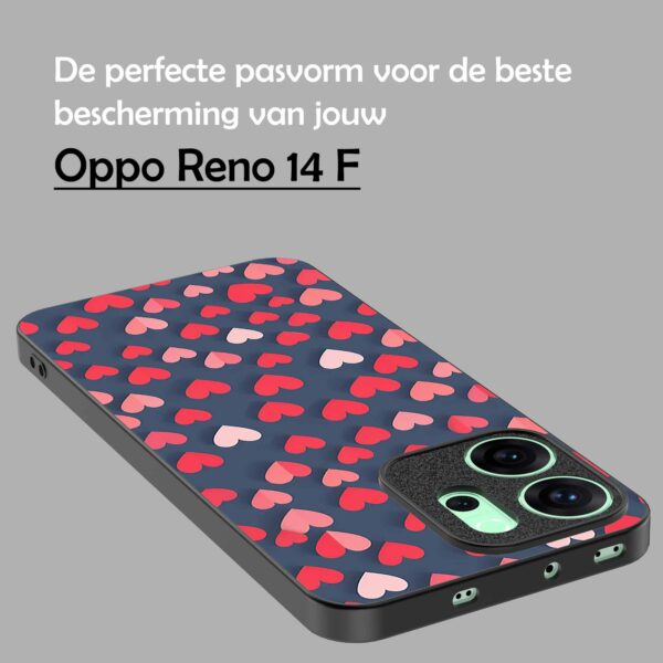 kleine roze en rode hartjes opdruk_Oppo Reno 14F telefoonhoesje (4)