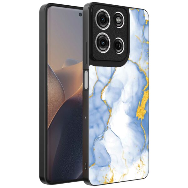 lichtblauw goud marmer opdruk_Motorola Edge 60 Pro telefoonhoesje (1)